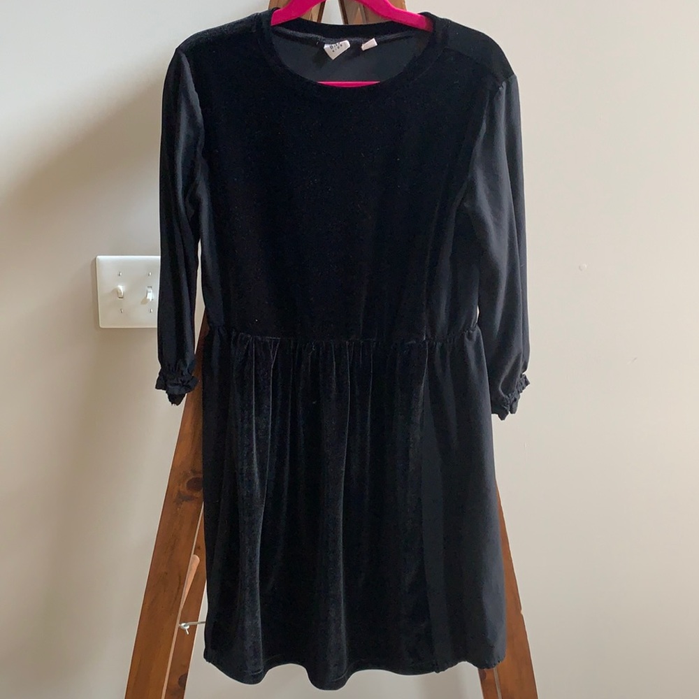Gap kids black velvet dress